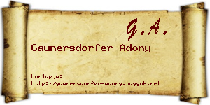 Gaunersdorfer Adony névjegykártya